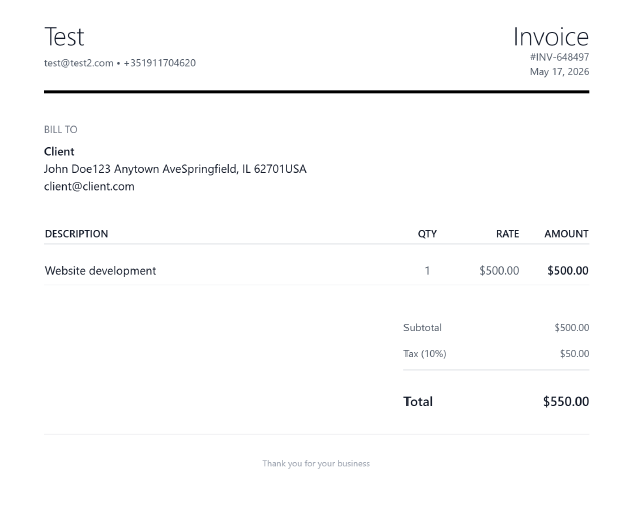 Minimal template preview